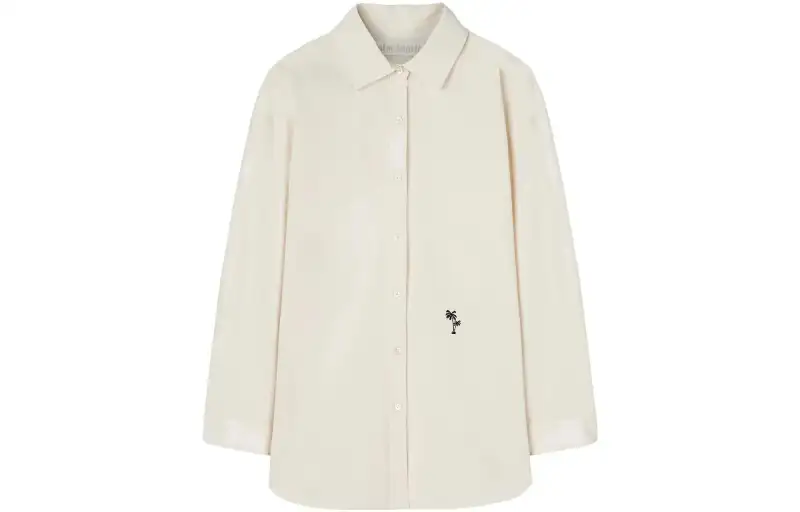 Palm Angels palms-embroidered poplin shirt