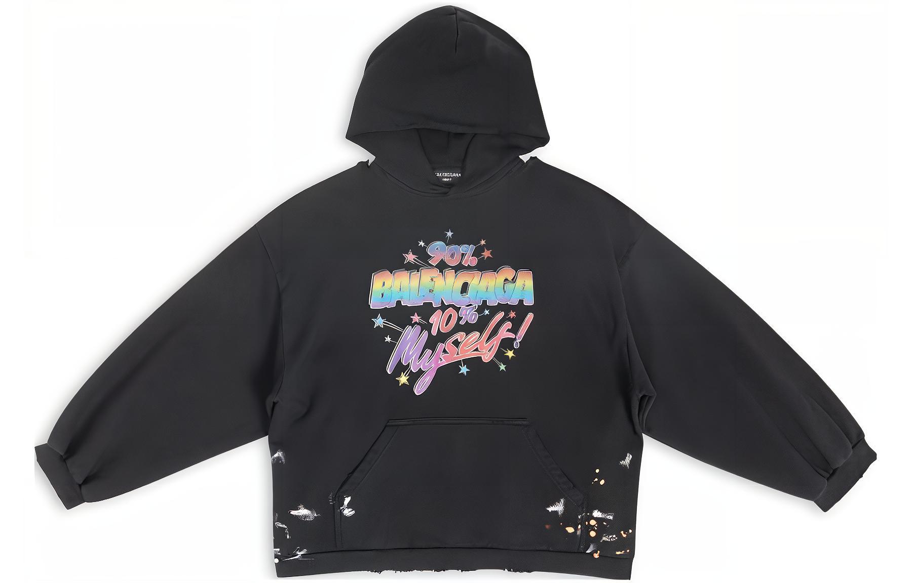 Женское худи Balenciaga Logo Hoodie (черное)