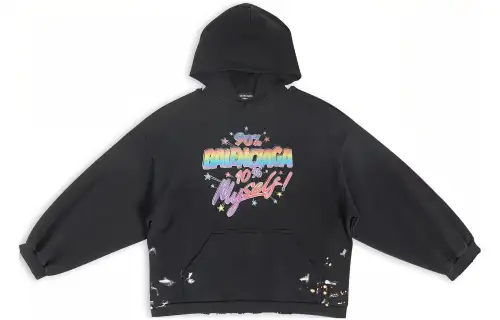 Balenciaga Women's 90/10 Small Fit Hoodie Black/Multi