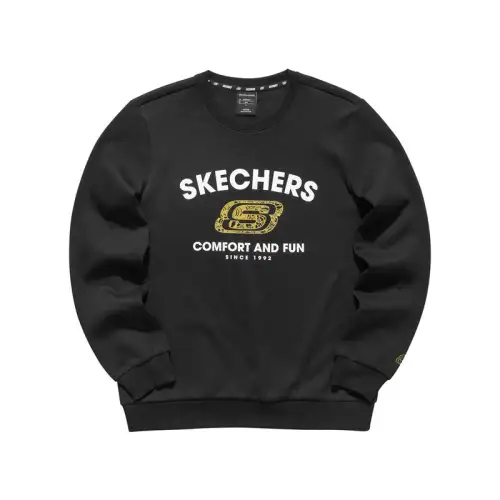 Skechers New Year Sweatshirts Women's Carbon Black Crew Neck Moderate Regular
