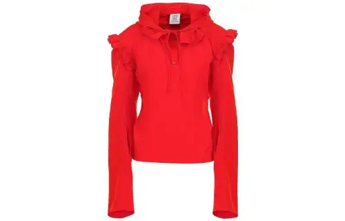 Vetements Sweatshirts Women's Red Hooded Moderate Regular