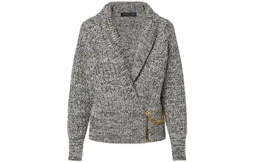 LOUIS VUITTON FW23 Knitted Fabric Cardigan Women's Gray