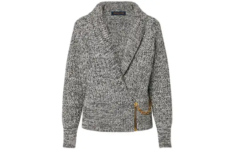 LOUIS VUITTON FW23 Knitted Fabric Cardigan Women's Gray