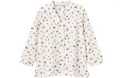 UNIQLO X INES DE LA FRESSANGE UNIQLO X Ines De La Fressange Shirts Women's Ivory V Neck Moderate Shirt