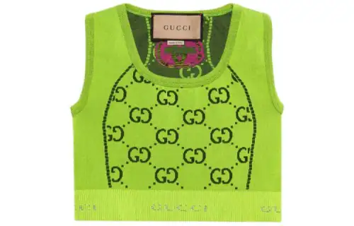 GUCCI Gg Jersey Jacquard Sleeveless Top 'Fluo Yellow/Black'