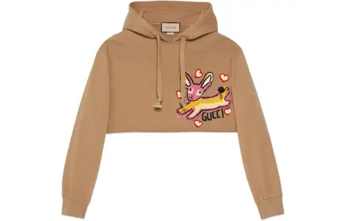 GUCCI Chinese New Year Sweatshirts Women's Camel Hooded Moderate Regular
