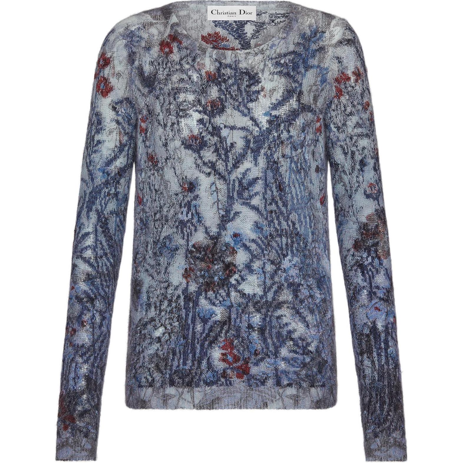 Женский джемпер Dior Flowers (синий)