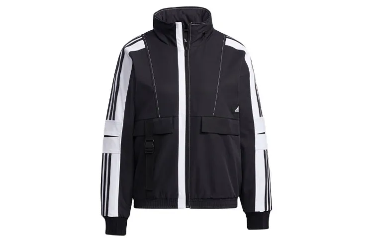 Adidas Jackets Women's Black Hooded Moderate Workwear