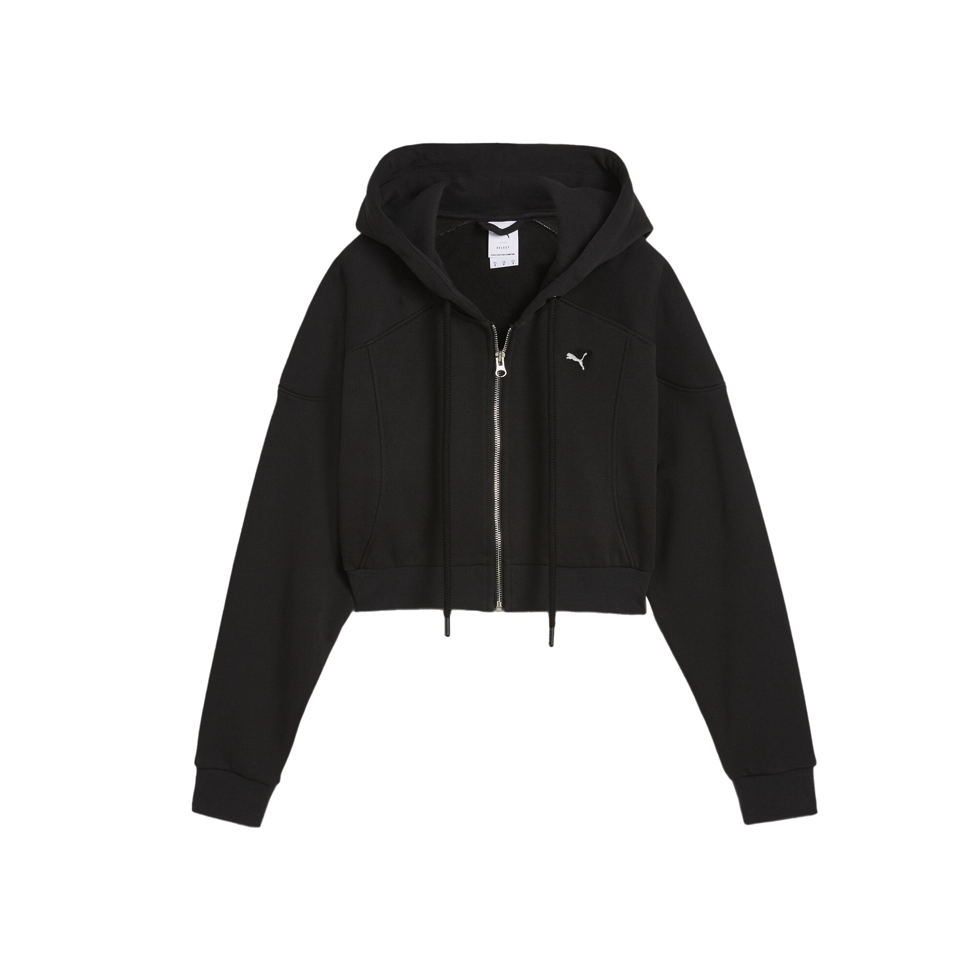 PUMA CELLERATORCROPPED HOODIE Brand Logo Loose Fit Fleece Lined Hooded Zippers Short Jackets & Coats Women's Black
