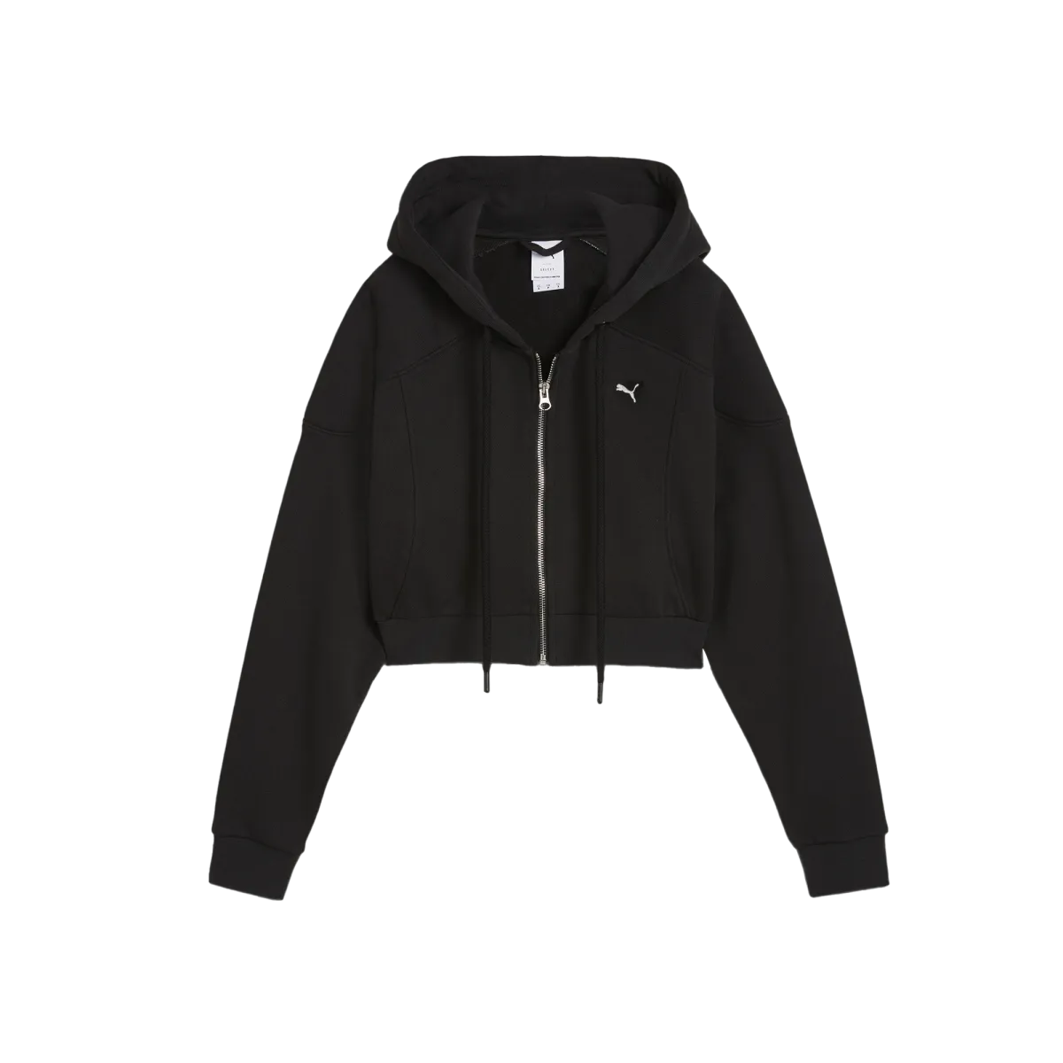 PUMA CELLERATORCROPPED HOODIE Brand Logo Loose Fit Fleece Lined Hooded Zippers Short Jackets & Coats Women's Black