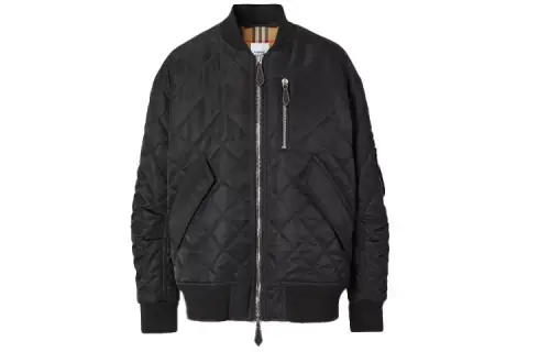 Burberry Jackets Women's Black Baseball Collar Moderate Other