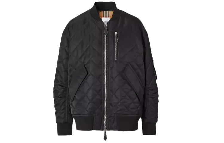 Burberry Jackets Women's Black Baseball Collar Moderate Other