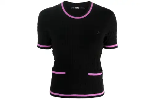 【Best of: PromotionsPrevious Season】contrast-trim knitted top