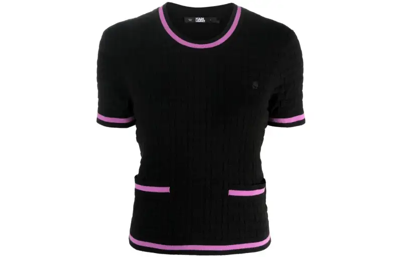 【Best of: PromotionsPrevious Season】contrast-trim knitted top