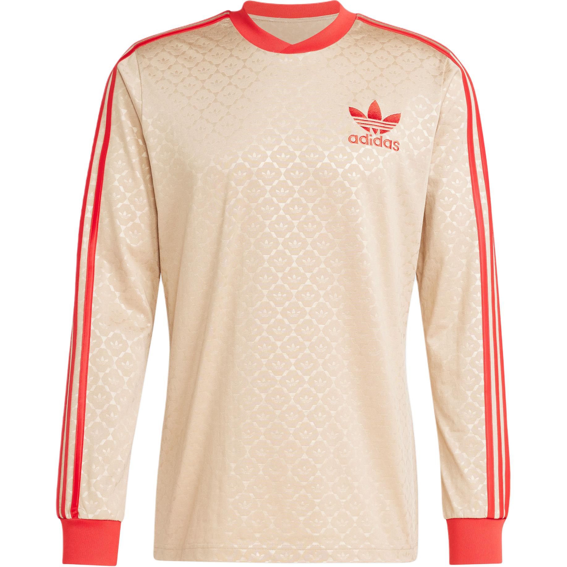 Adidas Originals David Beckham Jersey Beckham Series приталенный Логотип бренда длинный рукав Футбольный костюм мужской стиль магия светло коричневый