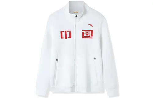 ANTA Variety Training Collection Jackets Women's Pure White Color Stand Collar Moderate Other
