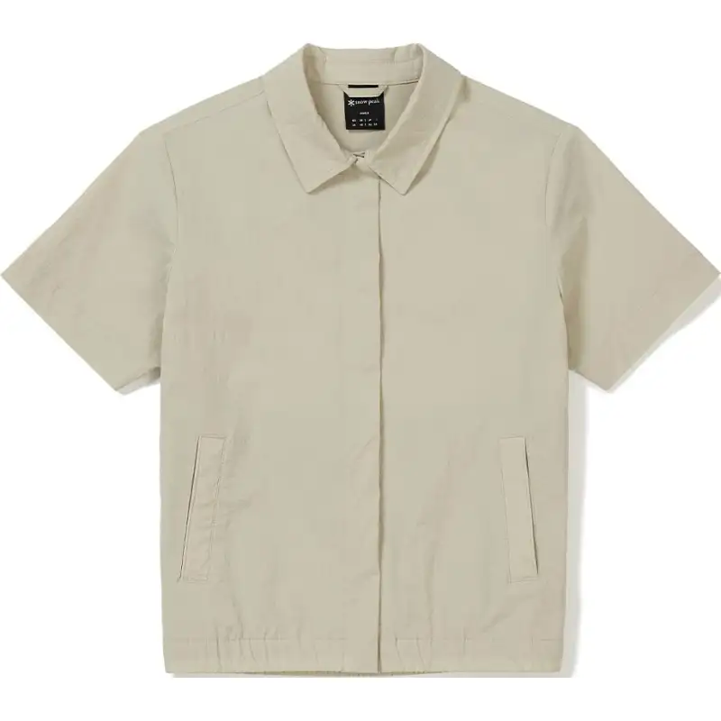 Snow peak root casual sports solid color simple soft and comfortable short-sleeved shirt women's style