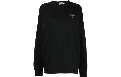 A BATHING APE Sweatshirts Women's Black Crew Neck Moderate Regular