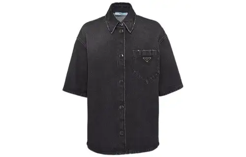 PRADA Shirts Women's Black Lapel Moderate Other