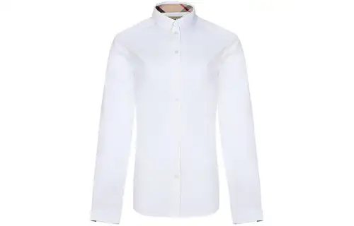 Burberry Shirts Women's White Lapel Moderate Shirt