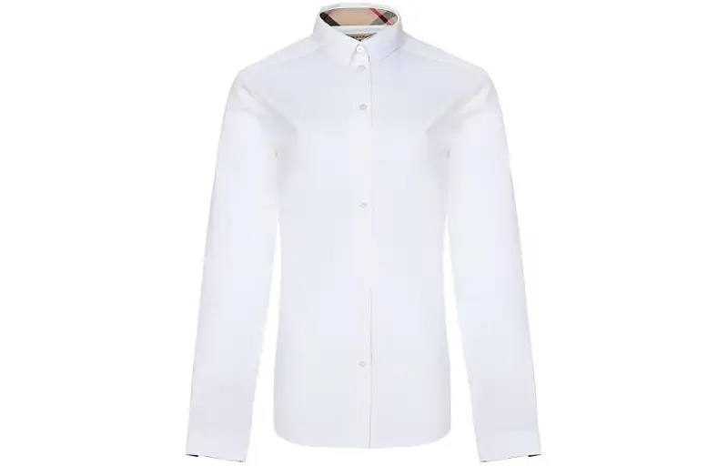Burberry Shirts Women's White Lapel Moderate Shirt