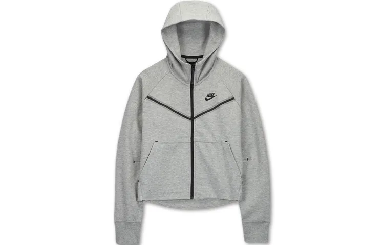 Nike Sportswear Women's Tech Fleece Windrunner Full Zip Hoodie Asia Sizing Dark Grey Heather/Black