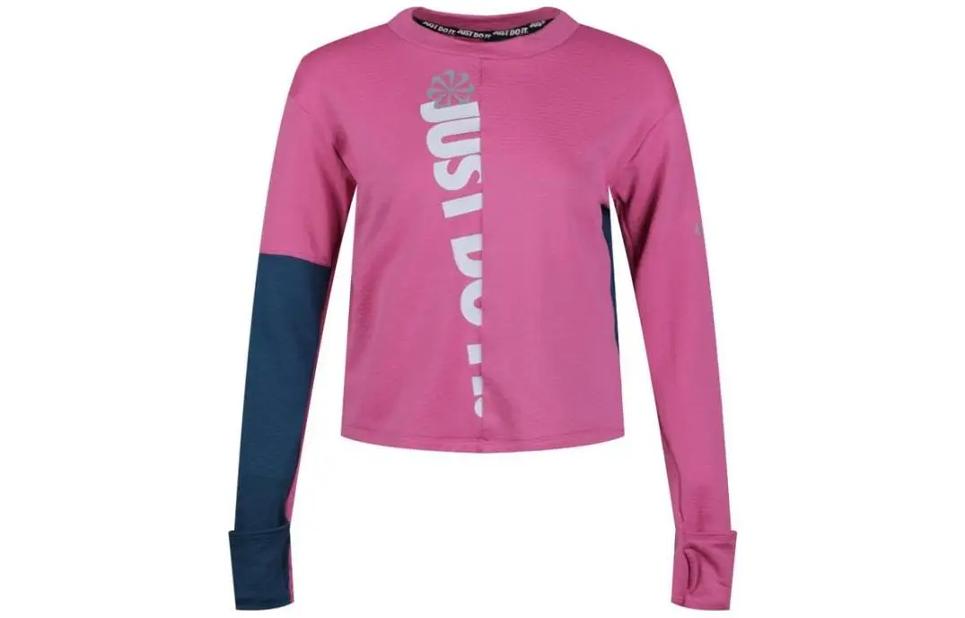 Nike Sweatshirts Women's Pink Crew Neck Moderate Straight Fit