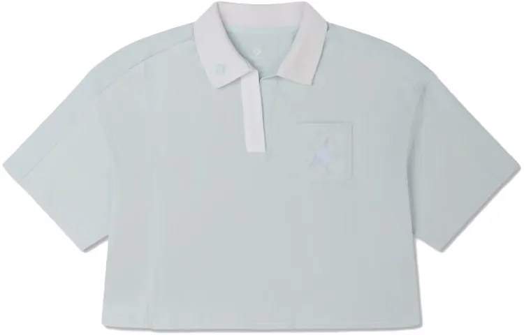 Converse Show Your Colors SS23 Polo Shirts Women's Cyan Polo Collar Moderate Straight Fit