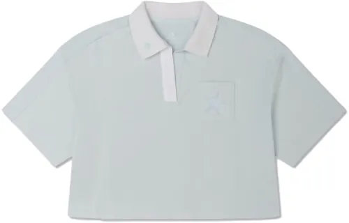 Converse Showcasing Series SS23 Polo Shirts Women's Cyan Polo Collar Moderate Straight Fit