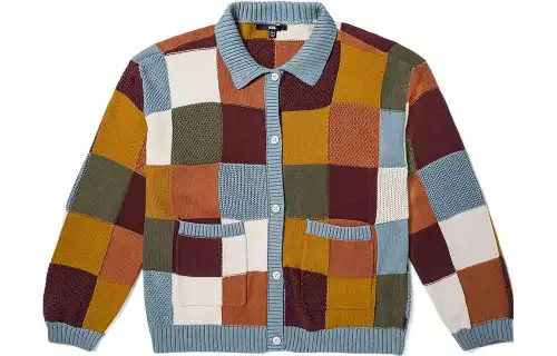 Vans Knitwear Women's Blue Lapel Moderate Cardigan