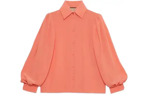 GUCCI Shirts Women's Peach Pink Lapel Moderate Other