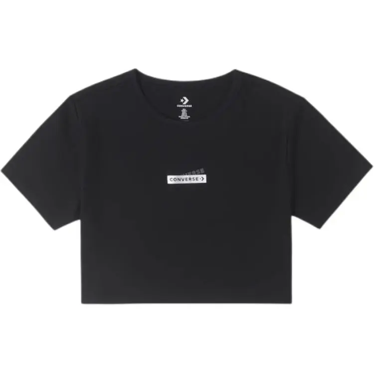 Converse T-Shirts Women's Black Crew Neck Moderate Other