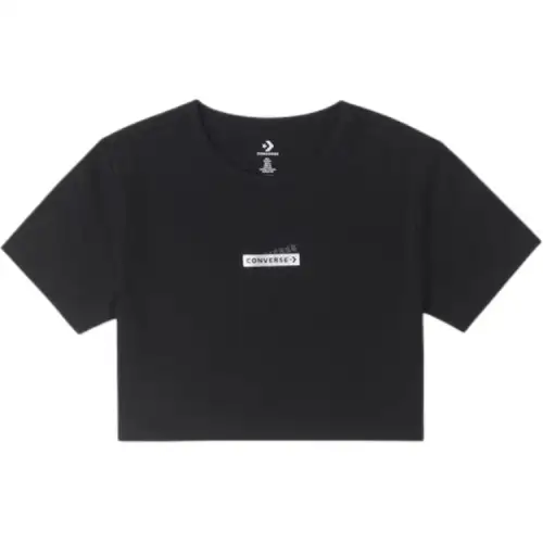 Converse T Shirts Women's Black Crew Neck Moderate Other