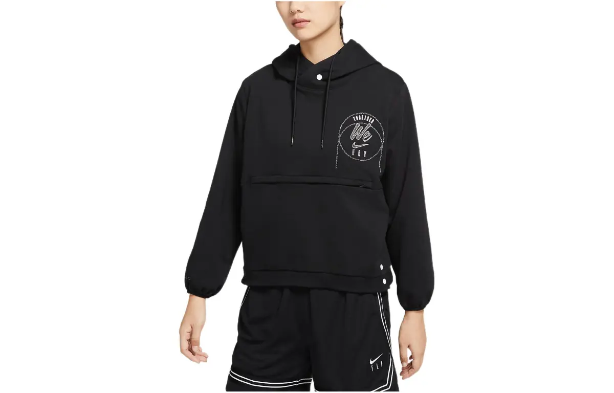 Nike Sweatshirts Women's Black Hooded Moderate Regular