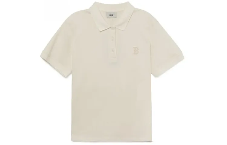 MLB Boston Red Sox Polo Shirts Women's Ivory Polo Collar Moderate Straight Fit