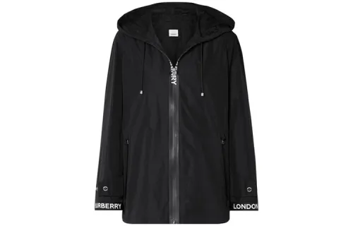 Burberry Jackets Women's Black Hooded Moderate Other