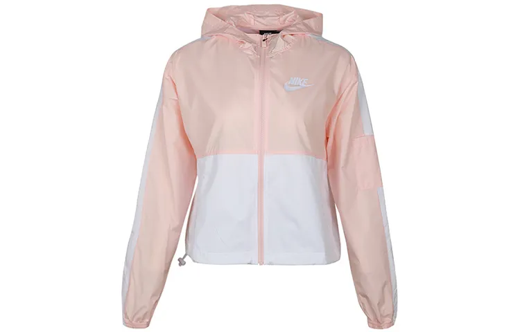 Nike Jackets Women's Washed Coral Red/White Hooded Moderate