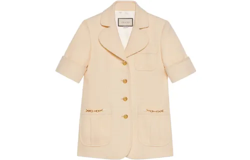GUCCI Jackets Women's White Lapel Moderate Other