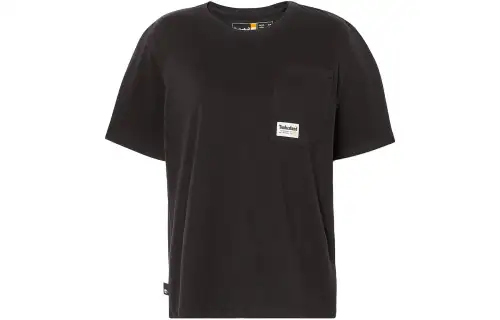 Timberland T Shirts Women's Black Crew Neck Moderate Straight Fit