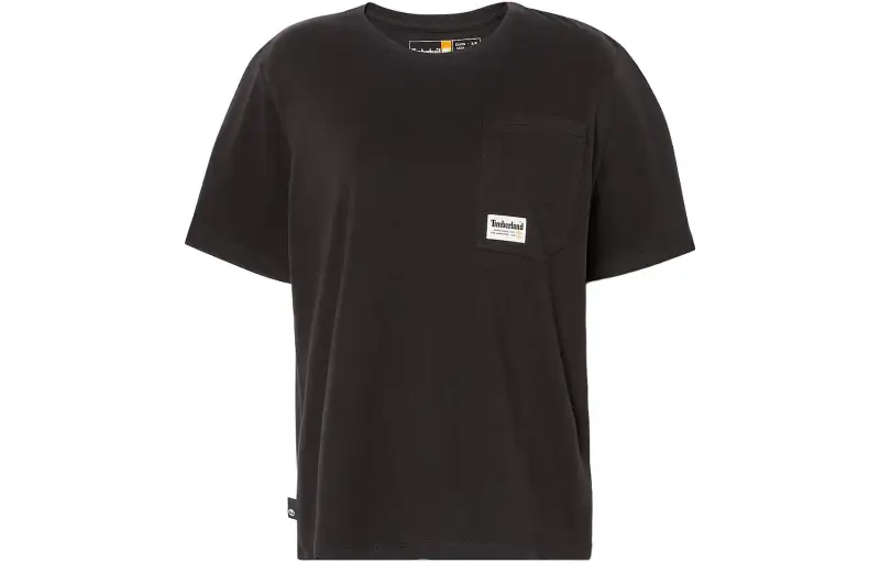 Timberland T Shirts Women's Black Crew Neck Moderate Straight Fit