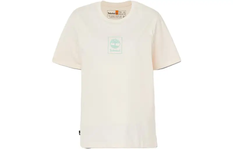 Timberland T Shirts Women's Beige Crew Neck Moderate Straight Fit