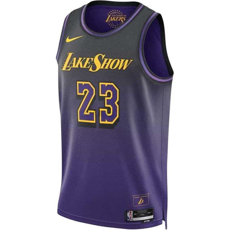 Nike Dri-Fit James No. 23 Lakers 24-25 City Limited SW Jersey Basketball Vest Men's Purple