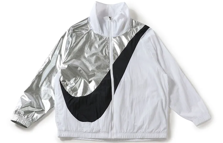 Nike Jacket Retro Sports Stand Collar Jackets Multicolor Women's White