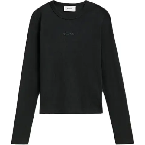 COACH Shirts Women's Black Crew Neck Moderate Other