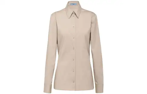 Prada triangle-logo poplin shirt