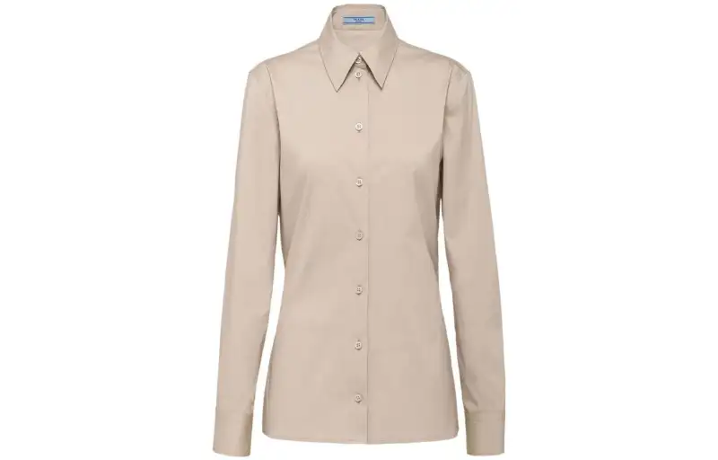 Prada triangle-logo poplin shirt