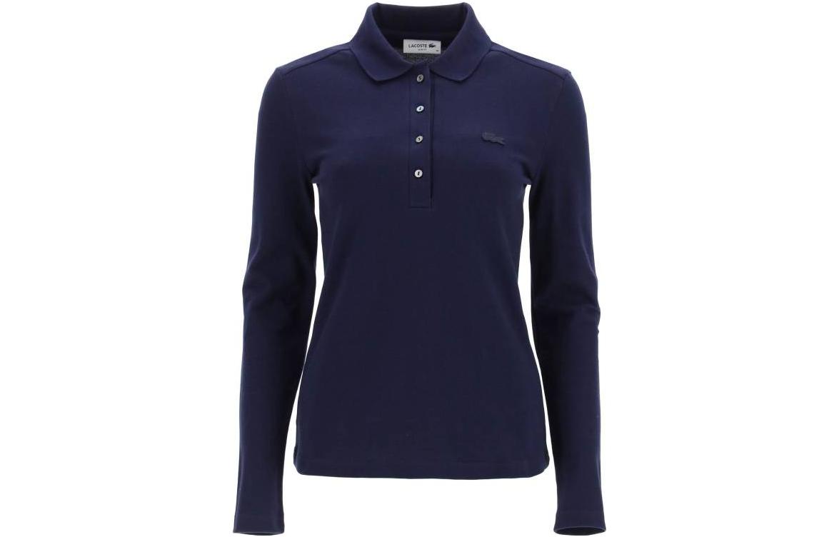 Lacoste logo-patch long-sleeve polo shirt