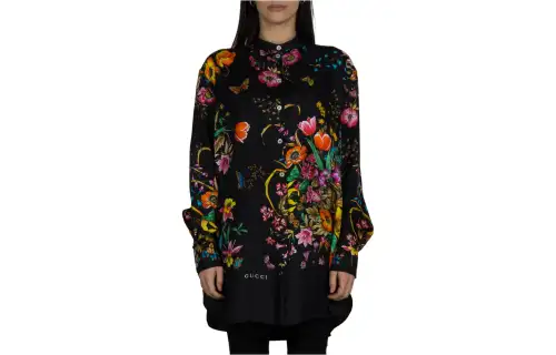 GUCCI Shirts Women's Black Half Turtleneck Moderate Shirt