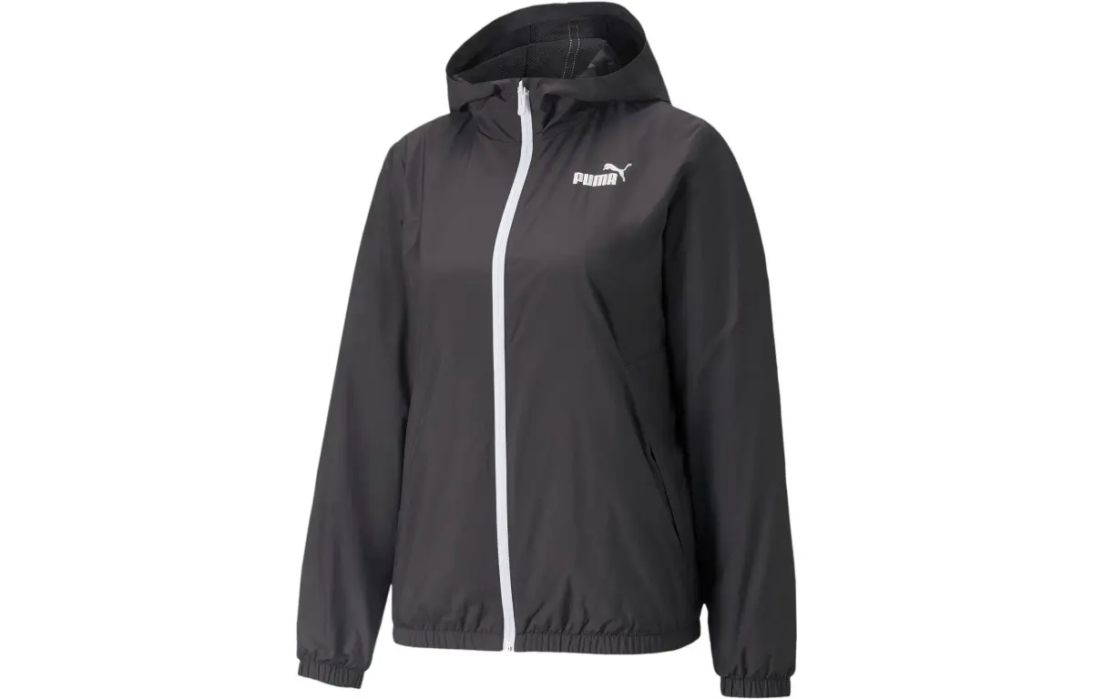 PUMA ESSENTIALS Solid Windbreaker Jacket Women's Jacket Women's Black