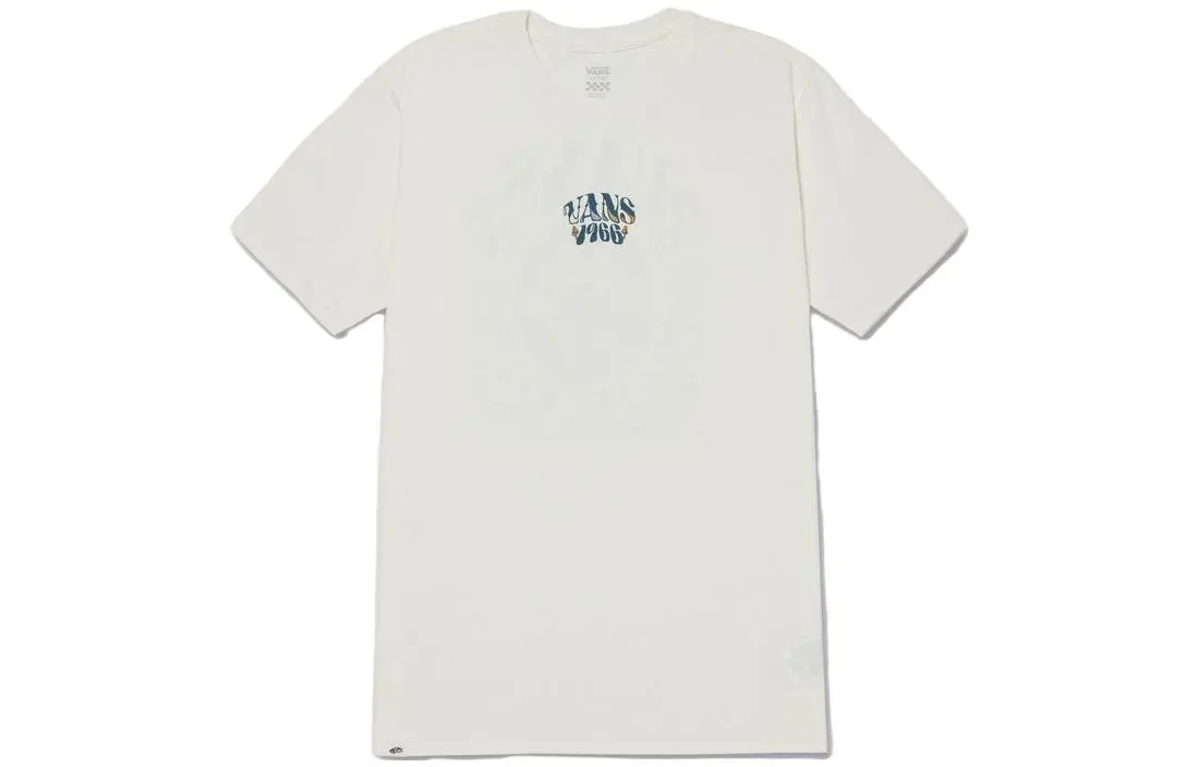 Vans T-Shirts Women's Gray White Crew Neck Moderate Straight Fit